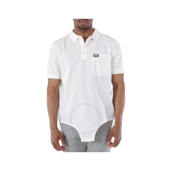 버버리 버버리 Burberry Optic White Cut-Out Hem Reconstructed Cotton Polo Shirt 4563743