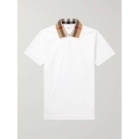 버버리 BURBERRY Slim-Fit Checked Cotton-Pique Polo Shirt 1647597315520542