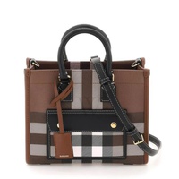 버버리 Burberry Freya Dark Birch Brown Check Tote 8069661