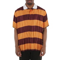 버버리 Burberry Striped Plisse-pleated Polo Shirt 4565873