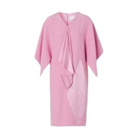 버버리 Burberry Ladies Primrose Pink Cape Sleeve Silk Dress 8047248