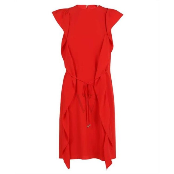 버버리 버버리 Burberry Ladies Bright Red Silk Crepe De Chine Dress 8052025