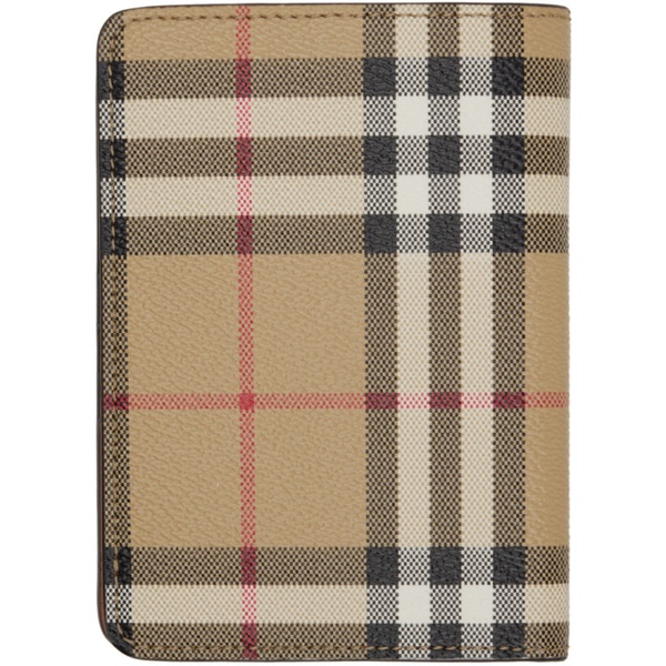 버버리 버버리 Burberry Beige Check Passport Holder 241376M162000