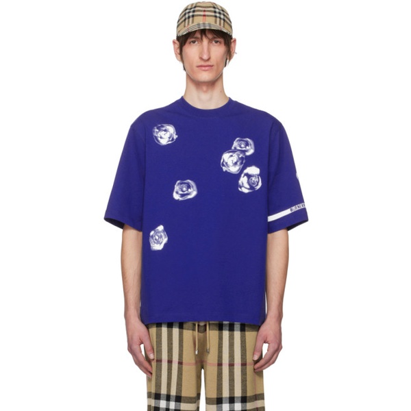 버버리 버버리 Burberry Blue Rose T-Shirt 241376M213014