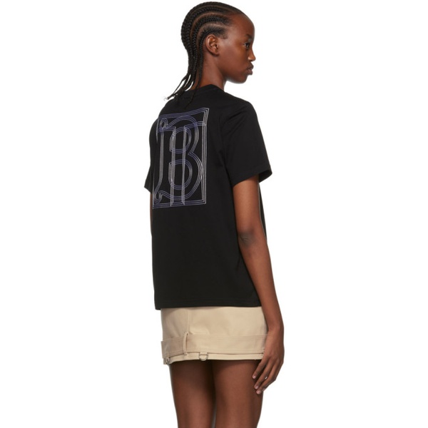 버버리 버버리 Burberry Black Cotton T-Shirt 222376F110011
