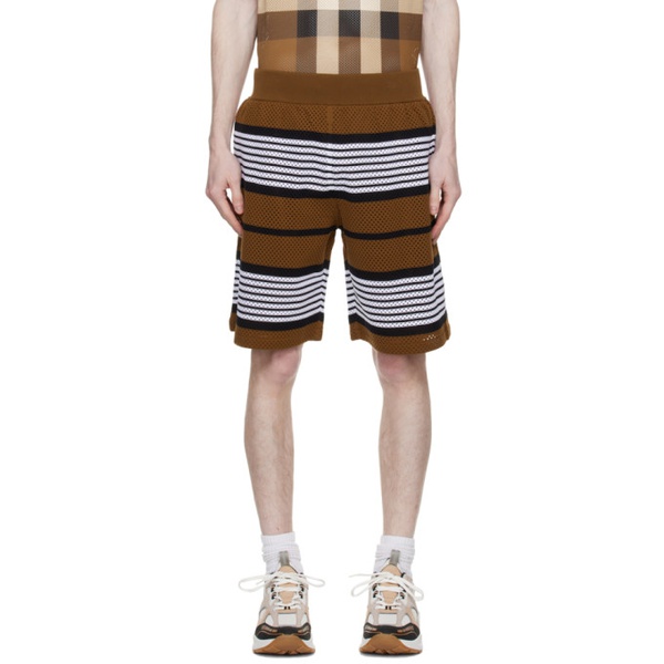버버리 버버리 Burberry Brown Striped Shorts 231376M193013