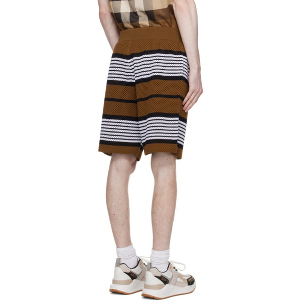 버버리 버버리 Burberry Brown Striped Shorts 231376M193013