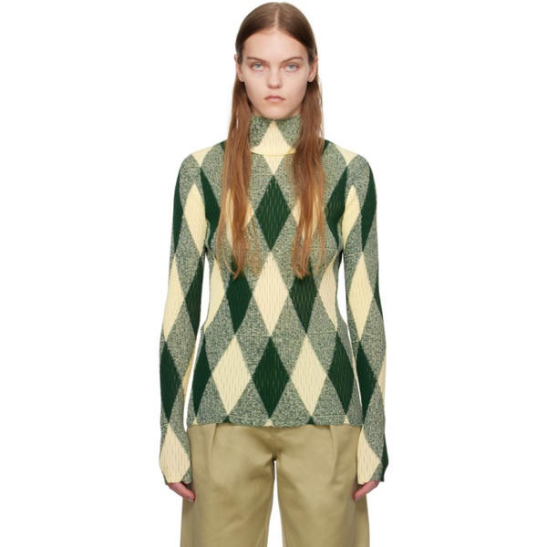 버버리 버버리 Burberry Green Argyle Turtleneck 241376F099002