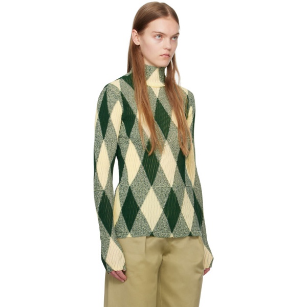 버버리 버버리 Burberry Green Argyle Turtleneck 241376F099002