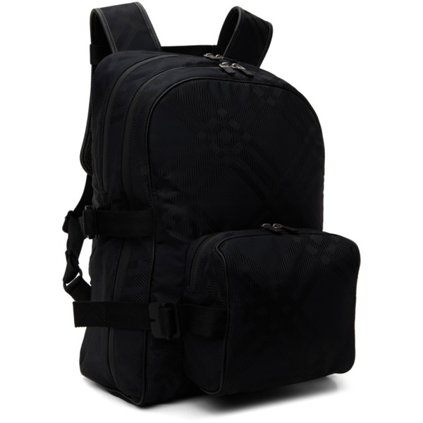 버버리 버버리 Burberry Black Check Jacquard Backpack 241376M166010