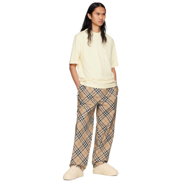 버버리 버버리 Burberry Tan Check Sweatpants 241376M191021