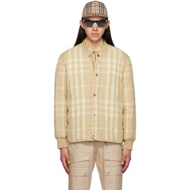 버버리 Burberry Beige Check Bomber Jacket 231376M175006