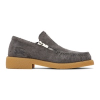 버버리 Burberry Gray Suede Chance Loafers 241376M231004