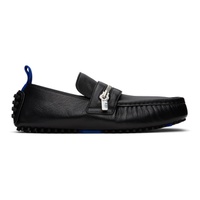 버버리 Burberry Black Leather Motor Low Loafers 241376M231007