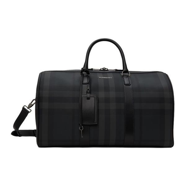 버버리 버버리 Burberry Black Faux-Leather Duffle Bag 232376M169000
