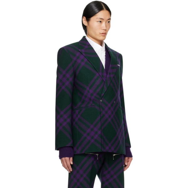 버버리 버버리 Burberry Green & Purple Check Blazer 232376M195001