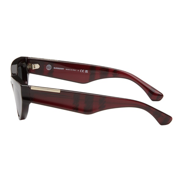 버버리 버버리 Burberry Burgundy Classic Oval Sunglasses 242376F005000