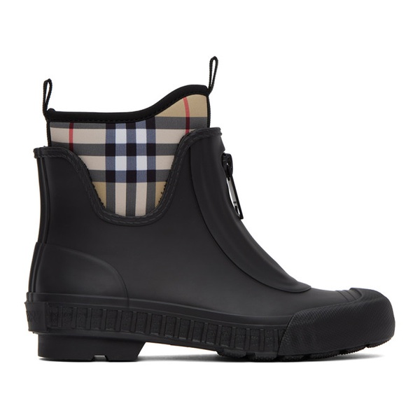 버버리 버버리 Burberry Black Vintage Check Rain Boots 231376F113003