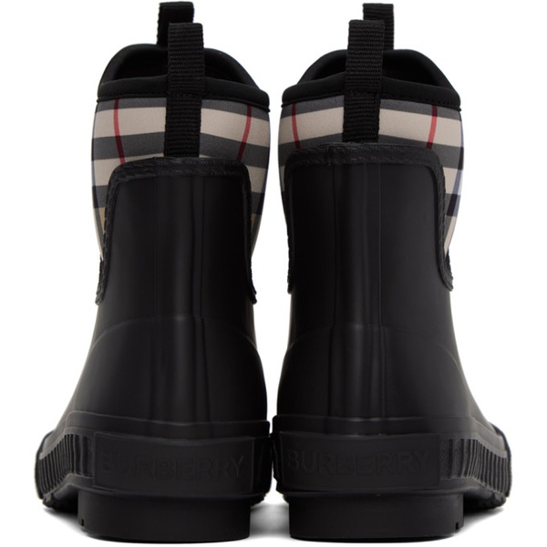 버버리 버버리 Burberry Black Vintage Check Rain Boots 231376F113003