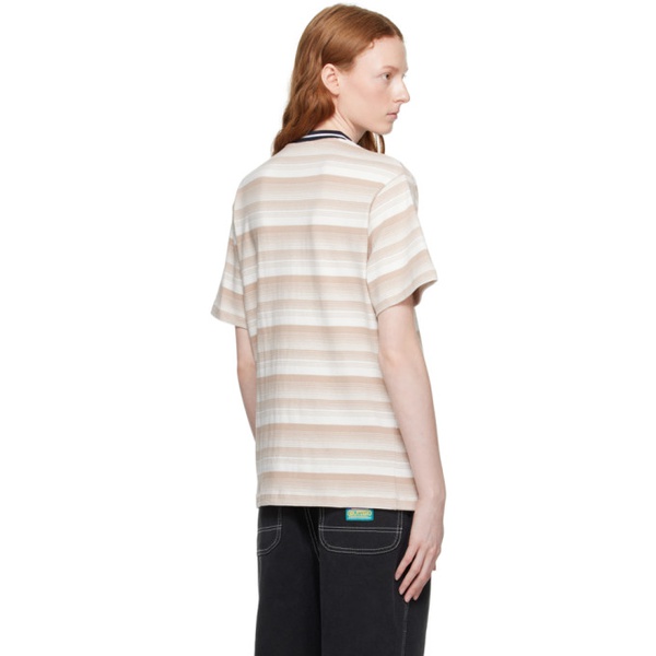  Butter Goods Taupe & White Striped T-Shirt 232888F110005
