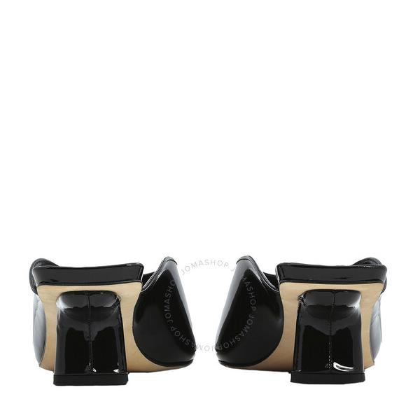  바이 파 By Far Ladies Black Huston Patent Leather Sandals 23CRHUSMBLP-Black
