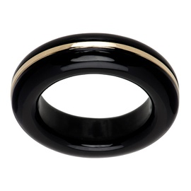 By Pariah Black & Gold Essential Stacking Ring 242246F011005
