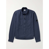C.P.컴퍼니 C.P. COMPANY Logo-Appliqued Cotton and Linen-Blend Twill Jacket 1647597309977086