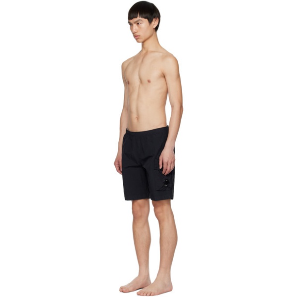  C.P.컴퍼니 C.P. Company Black Garment-Dyed Swim Shorts 231357M208041