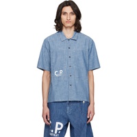 C.P.컴퍼니 C.P. Company Blue Printed Shirt 241357M192001