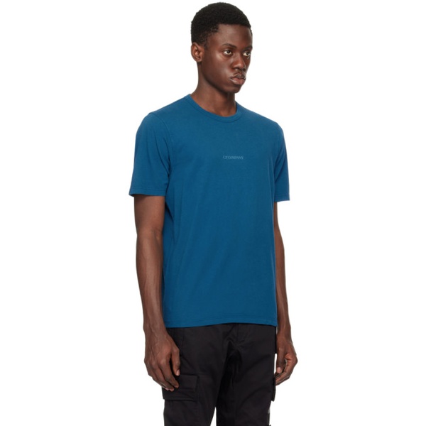  C.P.컴퍼니 C.P. Company Blue Printed T-Shirt 241357M213009