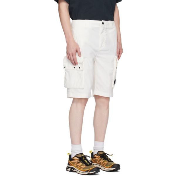  C.P.컴퍼니 C.P. Company White Garment-Dyed Shorts 231357M193021