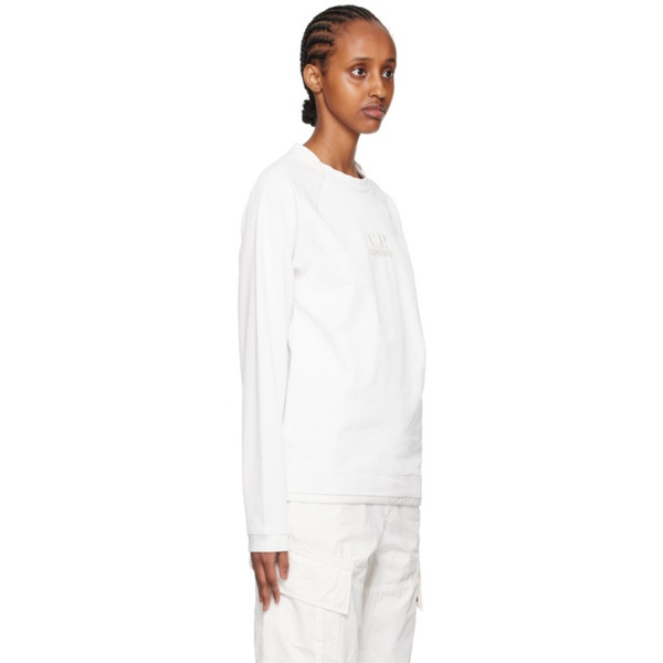  C.P.컴퍼니 C.P. Company White Embroidered Sweatshirt 231357F098009