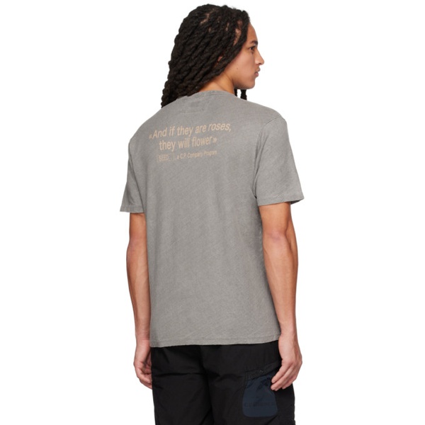  C.P.컴퍼니 C.P. Company Gray Graphic T-Shirt 231357M213028