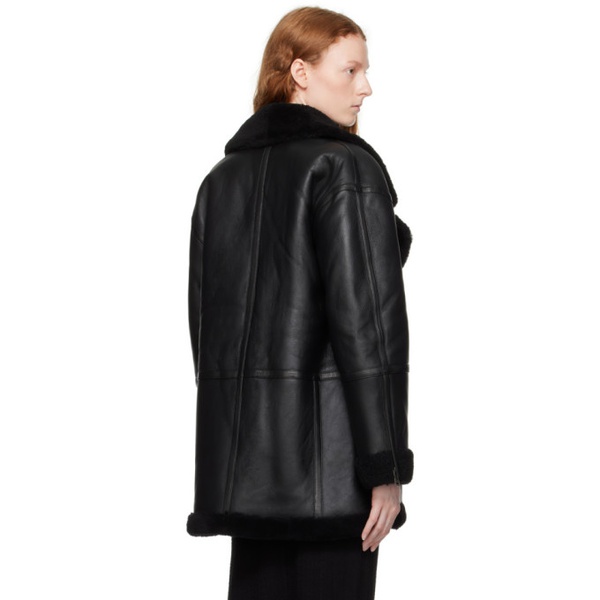  CAMILLA AND MARC Black Delano Shearling Jacket 232998F064000