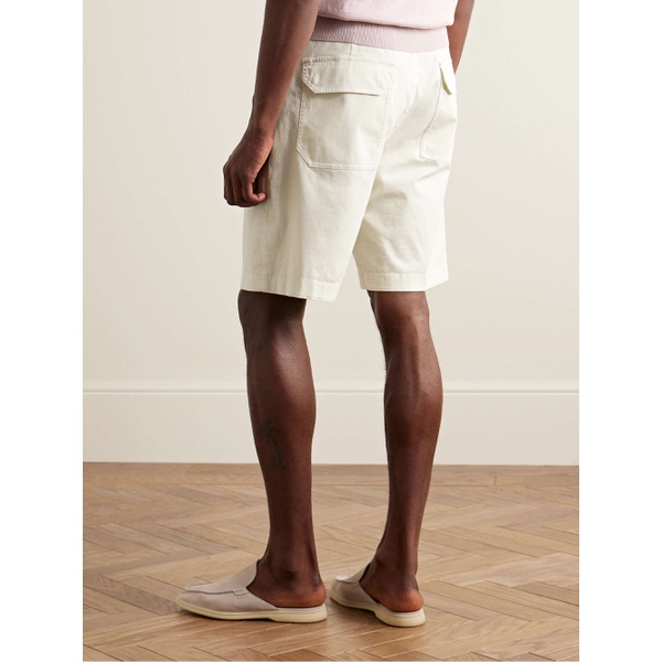  CANALI Straight-Leg Pleated Cotton-Blend Twill Bermuda Shorts 1647597322986973