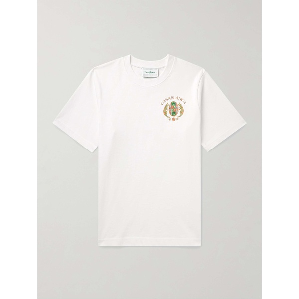  카사블랑카 CASABLANCA Joyaux D'AFRIQUE Tennis Club Logo-Print Organic Cotton-Jersey T-Shirt 1647597328571600