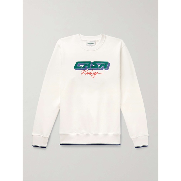  카사블랑카 CASABLANCA Casa Racing 3D Logo-Appliqued Organic Cotton-Jersey Sweatshirt 1647597328571644