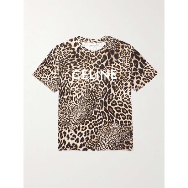  CELINE HOMME Leopard-Print Cotton-Jersey T-Shirt 1647597315581416