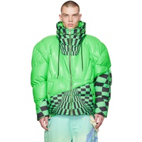 CHENPENG Green Motorcycle Down Coat 222851M178010