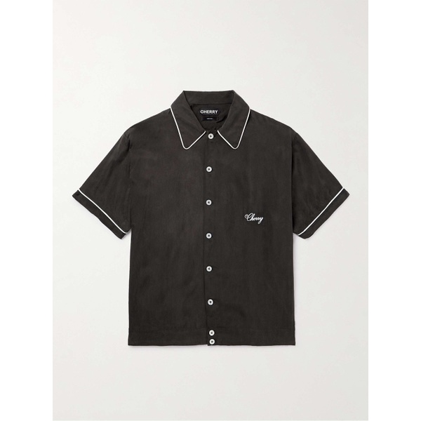  CHERRY LOS ANGELES Smoking Logo-Embroidered Voile Shirt 1647597328661281