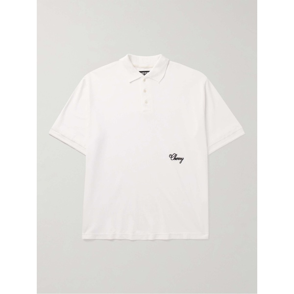  CHERRY LOS ANGELES Logo-Embroidered Washed Cotton-Pique Polo Shirt 1647597313222349