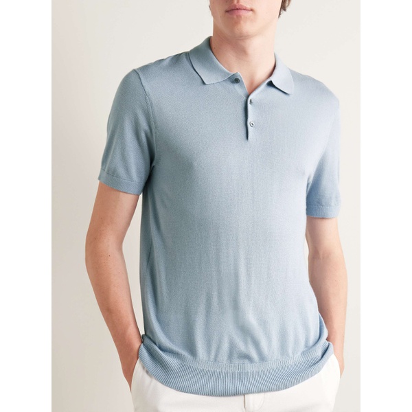  CLUB MONACO Luxe Silk and Cashmere-Blend Polo Shirt 1647597330914168