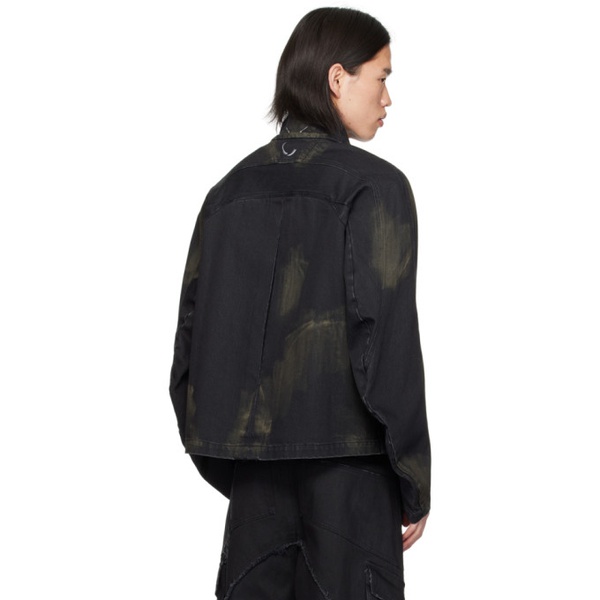  CMMAWEAR Black Articulated Sleeve Denim Jacket 241153M177000