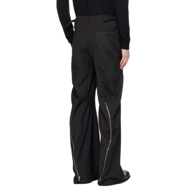  CMMAWEAR Black Zip Panel Trousers 241153M191004