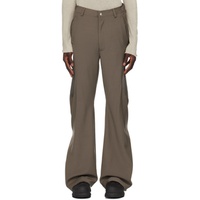 CMMAWEAR Taupe Zip Panel Trousers 241153M191005