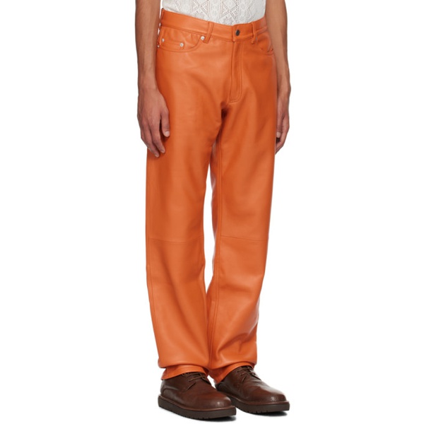  커먼 스웨덴 CMMN SWDN Orange Billy Leather Pants 232756M189000