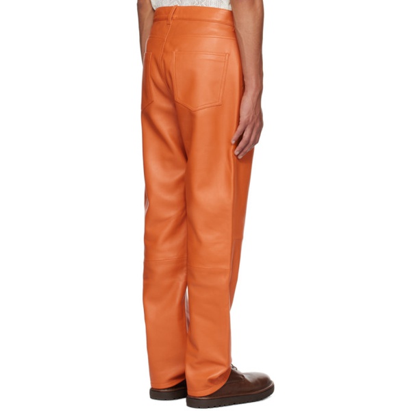 커먼 스웨덴 CMMN SWDN Orange Billy Leather Pants 232756M189000