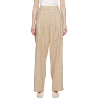 CO Beige Pleated Trousers 231366F087010