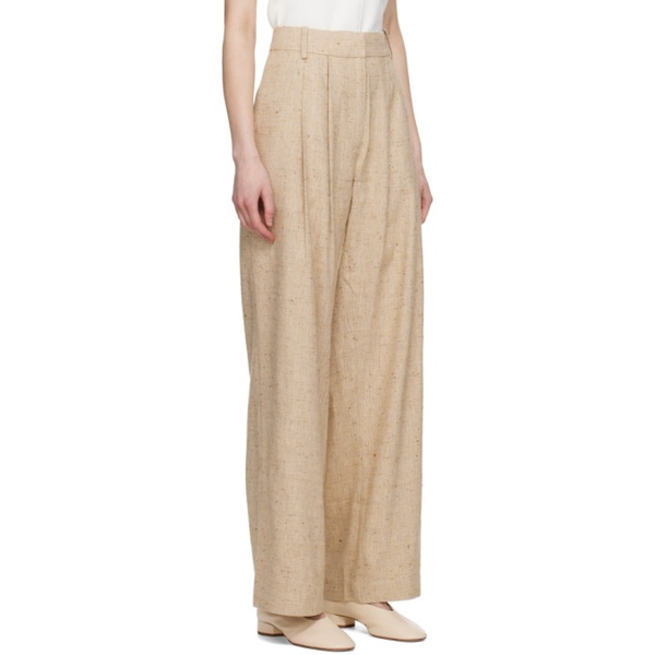  CO Beige Pleated Trousers 231366F087010