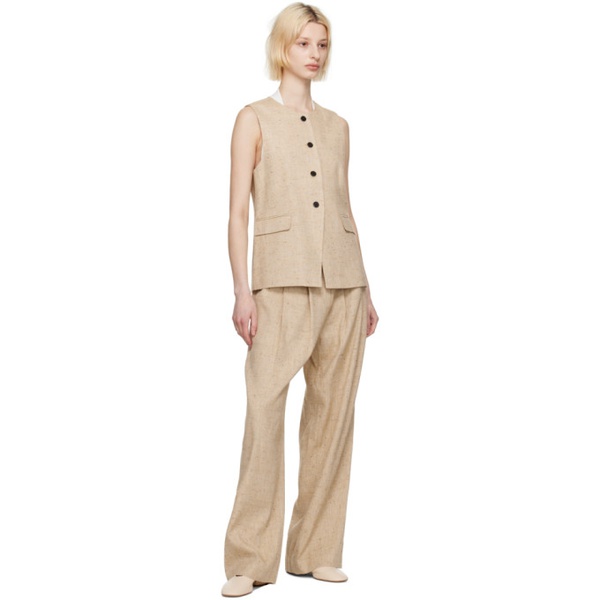  CO Beige Pleated Trousers 231366F087010
